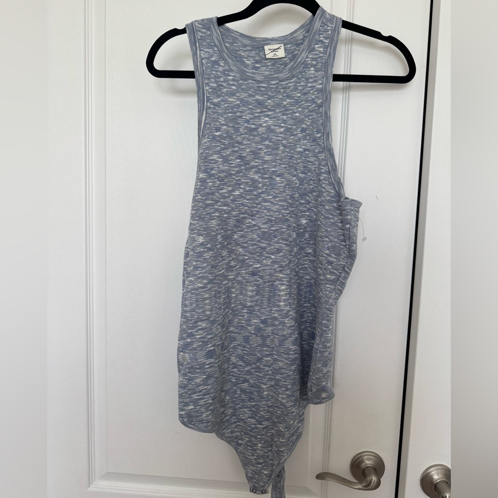 Free w/ Purchase Abercrombie & Fitch Blue Tank Heavyweight Knit Bodysuit sz XXL